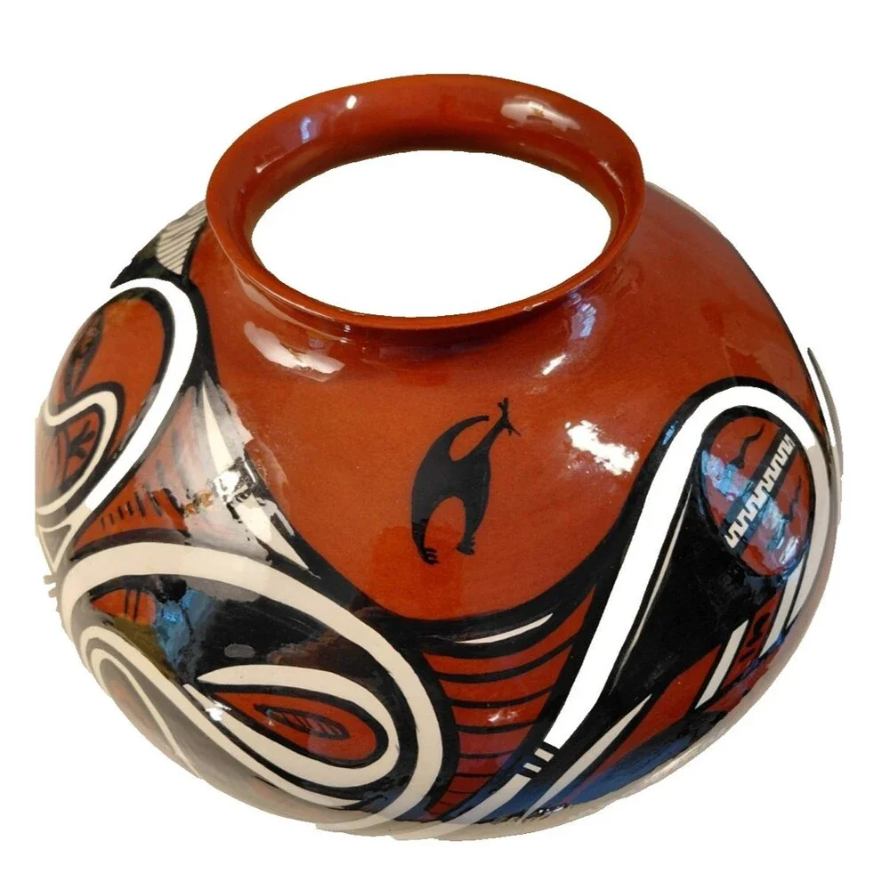 Spectacular Large Vintage Trypillian Bowl Hand Made Signed Mykola Sokalo